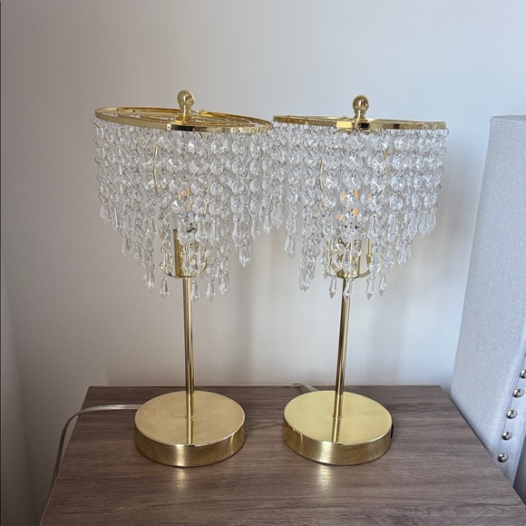 Elegant Gold Crystal Table Lamps